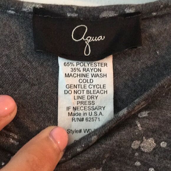 NEW Aqua - Grey Silver Black Dress w Zip - Small - Picture 4 of 5